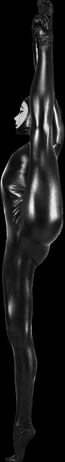 Letter I formed by the body