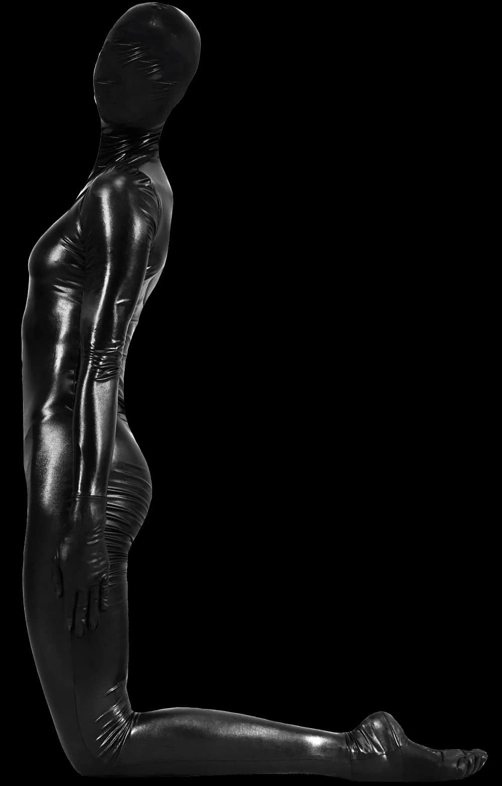 Letter L formed by the body