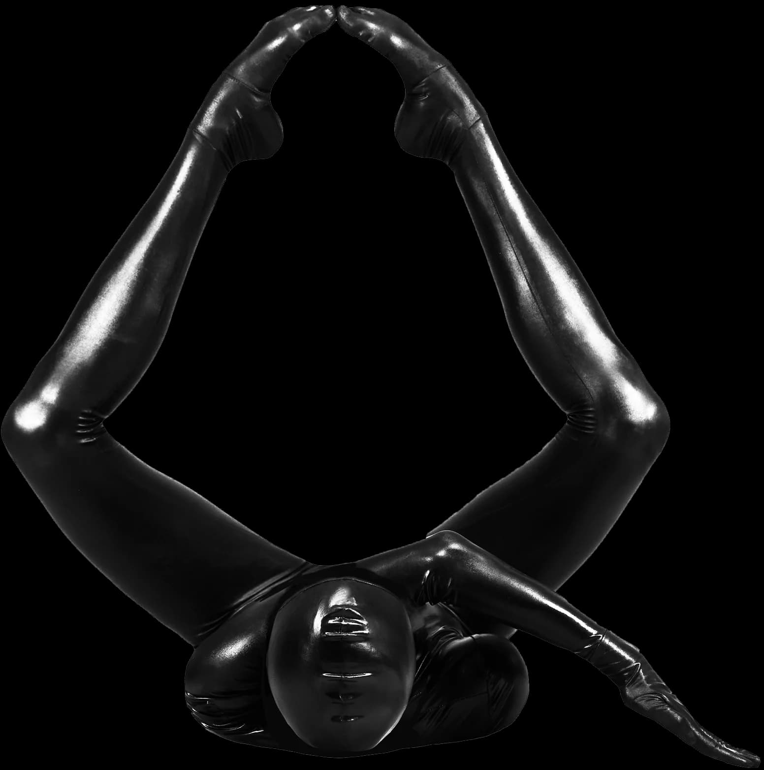 Letter Q formed by the body