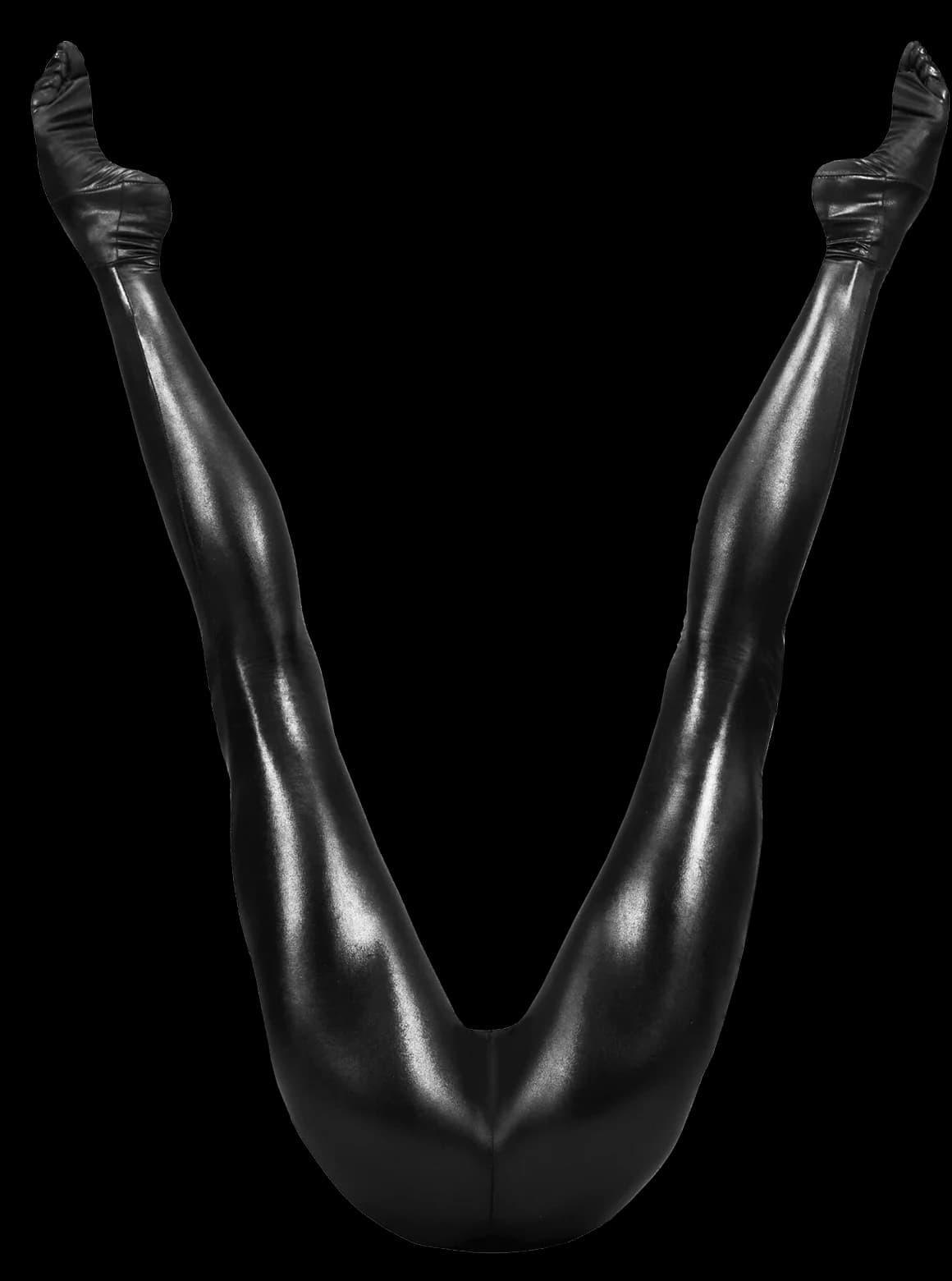 Letter V formed by the body