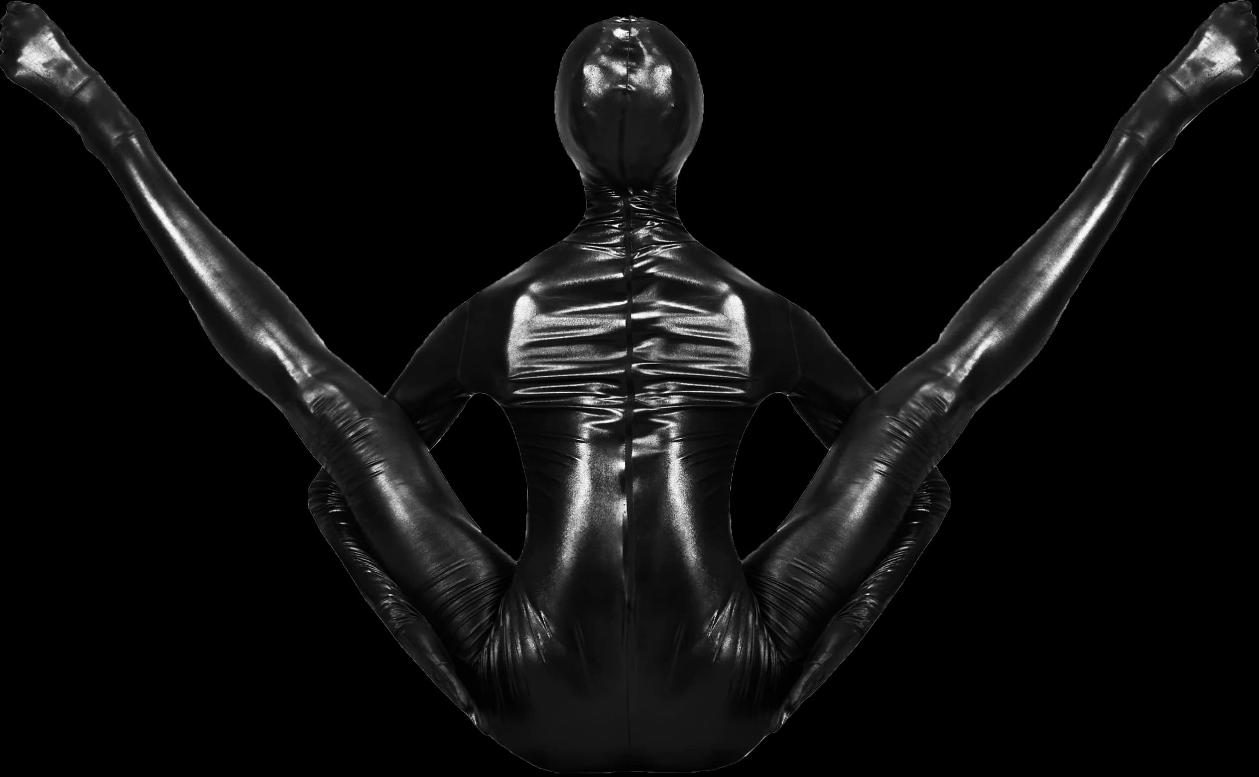 Letter W formed by the body
